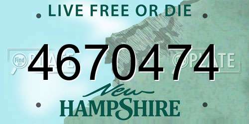 4670474 New Hampshire License Plate