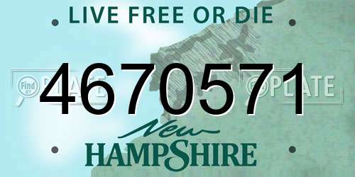 4670571 New Hampshire License Plate