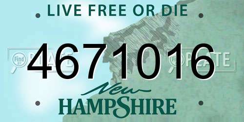 4671016 New Hampshire License Plate