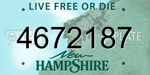 4672187 New Hampshire License Plate