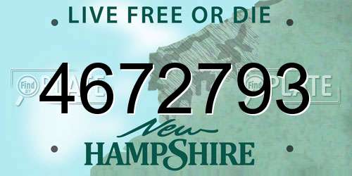4672793 New Hampshire License Plate