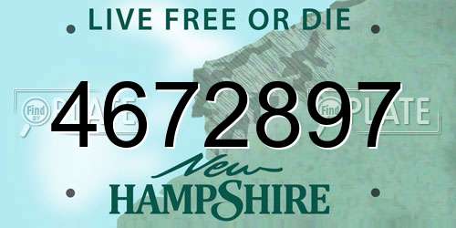 4672897 New Hampshire License Plate