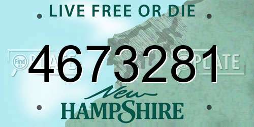 4673281 New Hampshire License Plate