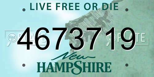 4673719 New Hampshire License Plate