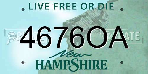 4676OA New Hampshire License Plate