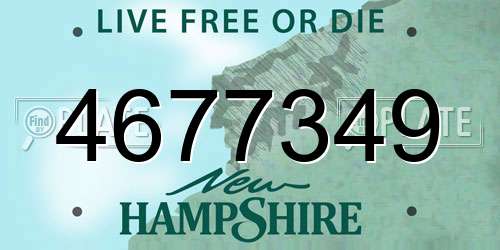 4677349 New Hampshire License Plate