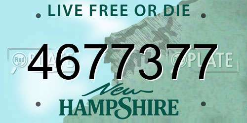 4677377 New Hampshire License Plate