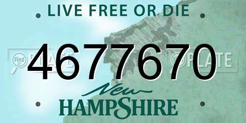 4677670 New Hampshire License Plate
