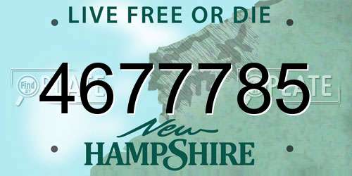 4677785 New Hampshire License Plate