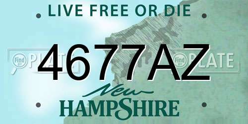 4677AZ New Hampshire License Plate