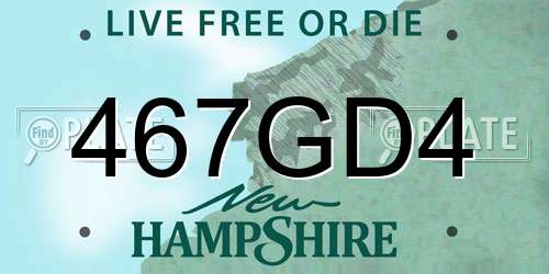 467GD4 New Hampshire License Plate