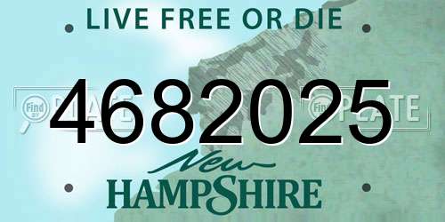4682025 New Hampshire License Plate