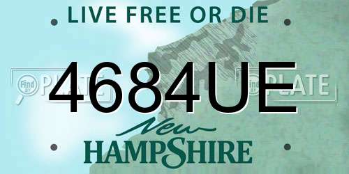 4684UE New Hampshire License Plate