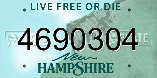 4690304 New Hampshire License Plate