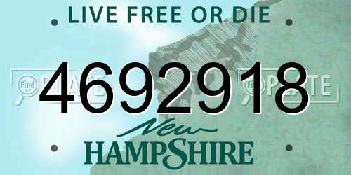 4692918 New Hampshire License Plate