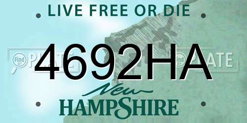 4692HA New Hampshire License Plate