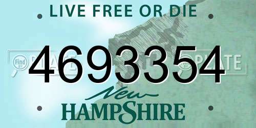 4693354 New Hampshire License Plate