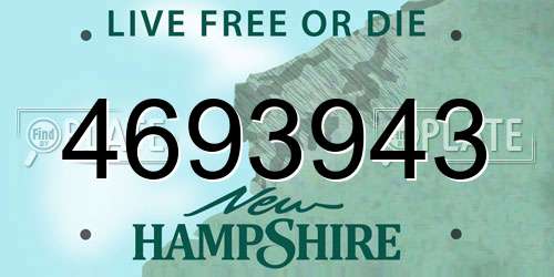 4693943 New Hampshire License Plate