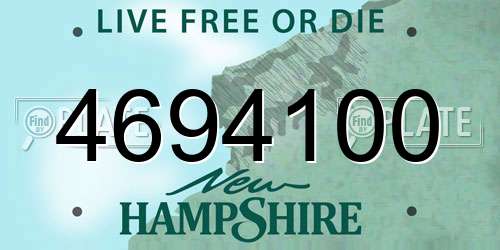 4694100 New Hampshire License Plate