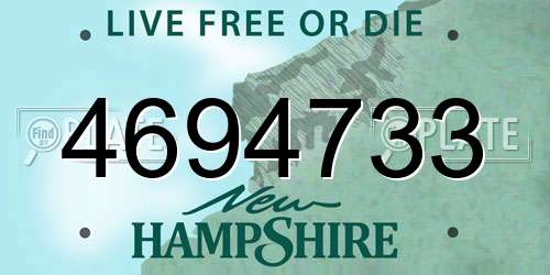4694733 New Hampshire License Plate