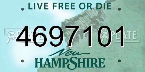 4697101 New Hampshire License Plate