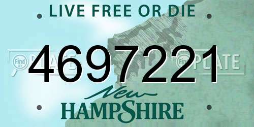 4697221 New Hampshire License Plate