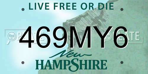 469MY6 New Hampshire License Plate