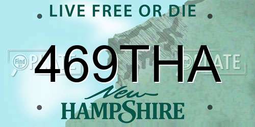 469THA New Hampshire License Plate