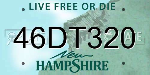 46DT320 New Hampshire License Plate