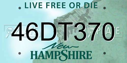 46DT370 New Hampshire License Plate