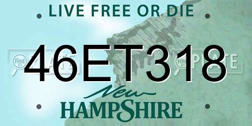 46ET318 New Hampshire License Plate