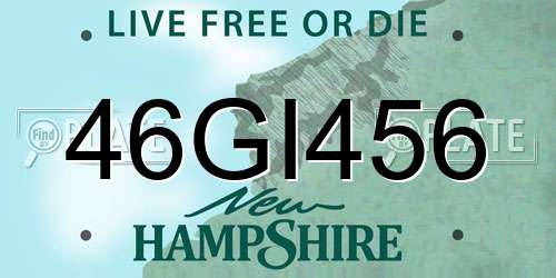 46GI456 New Hampshire License Plate