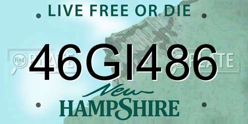 46GI486 New Hampshire License Plate