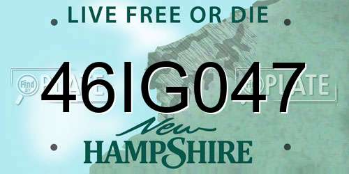 46IG047 New Hampshire License Plate