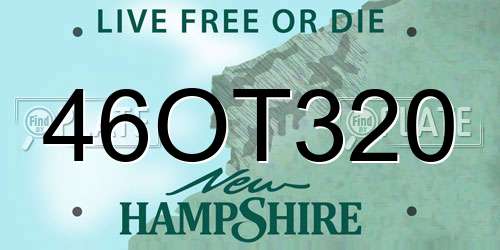 46OT320 New Hampshire License Plate