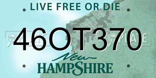 46OT370 New Hampshire License Plate