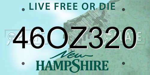 46OZ320 New Hampshire License Plate