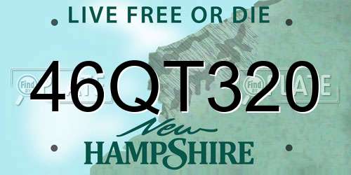 46QT320 New Hampshire License Plate