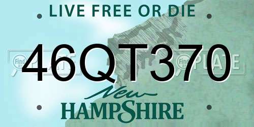 46QT370 New Hampshire License Plate