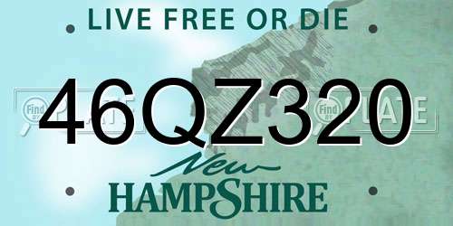 46QZ320 New Hampshire License Plate