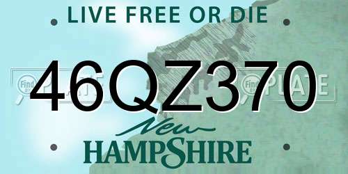 46QZ370 New Hampshire License Plate