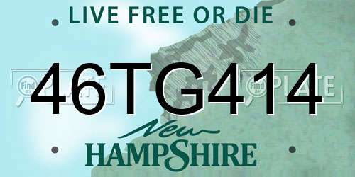 46TG414 New Hampshire License Plate