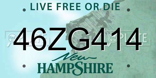 46ZG414 New Hampshire License Plate