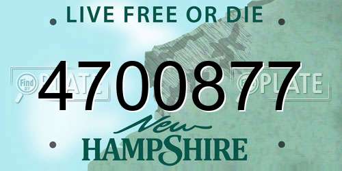 4700877 New Hampshire License Plate