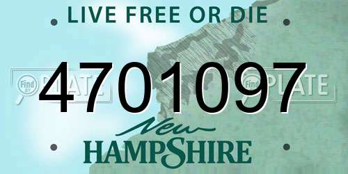 4701097 New Hampshire License Plate