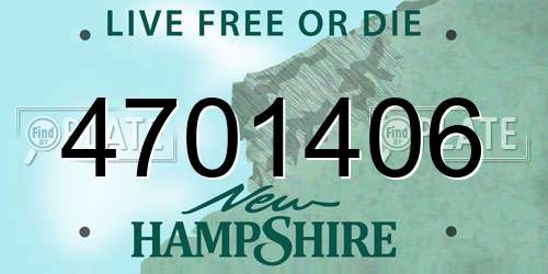 4701406 New Hampshire License Plate