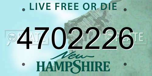 4702226 New Hampshire License Plate
