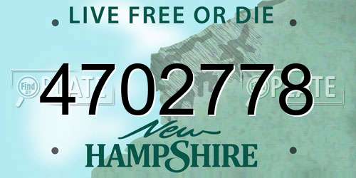 4702778 New Hampshire License Plate