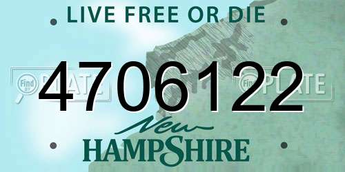 4706122 New Hampshire License Plate