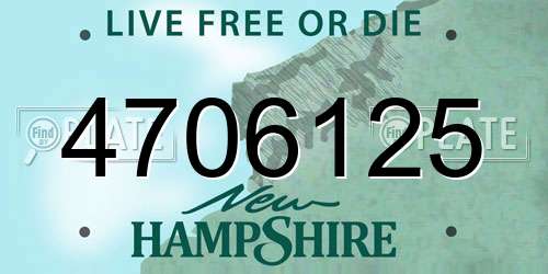 4706125 New Hampshire License Plate